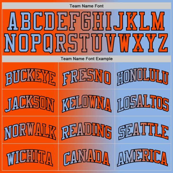 Custom Light Blue Orange-Black Authentic Gradient Fashion Basketball Jersey