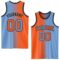 Custom Light Blue Orange-Black Authentic Gradient Fashion Basketball Jersey