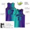 Custom Purple Aqua-Black Authentic Gradient Fashion Basketball Jersey