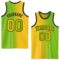 Custom Neon Green Yellow-Black Authentic Gradient Fashion Basketball Jersey