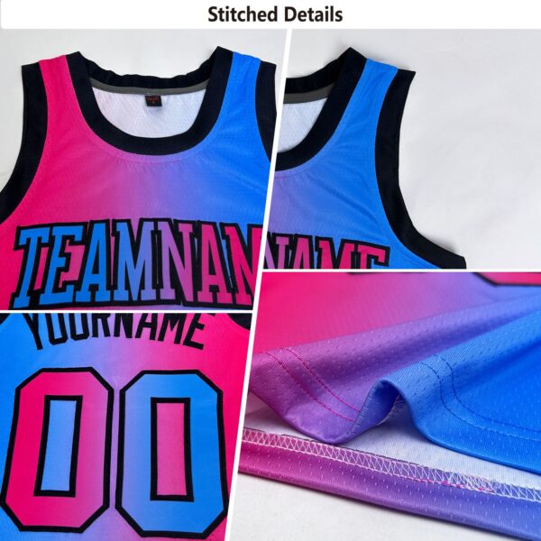 Custom Texas Orange Hot Pink-Black Authentic Gradient Fashion Basketball Jersey