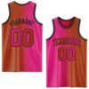 Custom Texas Orange Hot Pink-Black Authentic Gradient Fashion Basketball Jersey