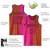 Custom Texas Orange Hot Pink-Black Authentic Gradient Fashion Basketball Jersey