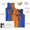 Custom Thunder Blue Bay Orange-Black Authentic Gradient Fashion Basketball Jersey