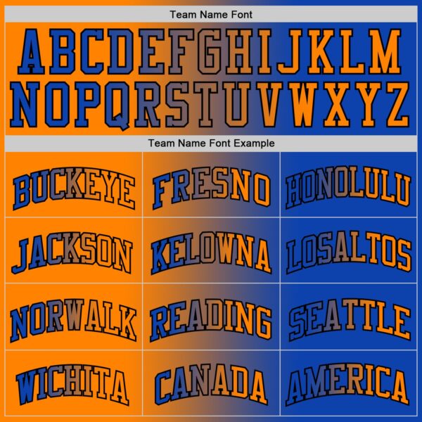 Custom Thunder Blue Bay Orange-Black Authentic Gradient Fashion Basketball Jersey