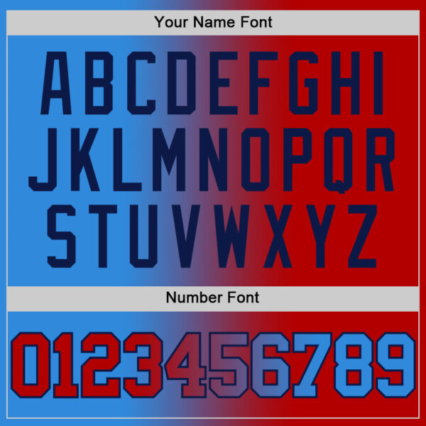 Custom Powder Blue Red-Navy Authentic Gradient Fashion Basketball Jersey