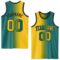 Custom Teal Yellow-Black Authentic Gradient Fashion Basketball Jersey