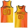 Custom Orange Yellow-Black Authentic Gradient Fashion Basketball Jersey
