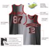 Custom Black Gray-Red Authentic Gradient Fashion Basketball Jersey