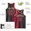 Custom Black Crimson-Cream Authentic Gradient Fashion Basketball Jersey