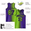 Custom Purple Neon Green-Black Authentic Gradient Fashion Basketball Jersey