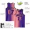 Custom Purple Medium Pink-Black Authentic Gradient Fashion Basketball Jersey