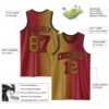 Custom Maroon Old Gold-Black Authentic Gradient Fashion Basketball Jersey