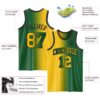 Custom Kelly Green Yellow-Black Authentic Gradient Fashion Basketball Jersey