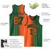 Custom Kelly Green Orange-Black Authentic Gradient Fashion Basketball Jersey