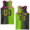 Custom Black Neon Green-Pink Authentic Gradient Fashion Basketball Jersey