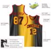 Custom Black Gold-Red Authentic Gradient Fashion Basketball Jersey