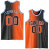 Custom Black Orange-Light Blue Authentic Gradient Fashion Basketball Jersey