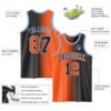 Custom Black Orange-Light Blue Authentic Gradient Fashion Basketball Jersey