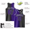 Custom Black Purple-Gray Authentic Gradient Fashion Basketball Jersey