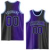 Custom Black Purple-Light Blue Authentic Gradient Fashion Basketball Jersey