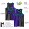 Custom Black Purple-Teal Authentic Gradient Fashion Basketball Jersey