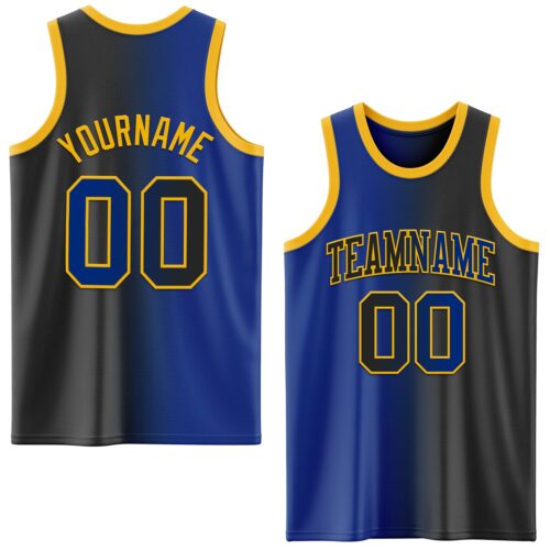 Gradient0599 Custom Black Royal-Gold Authentic Gradient Fashion Basketball Jersey