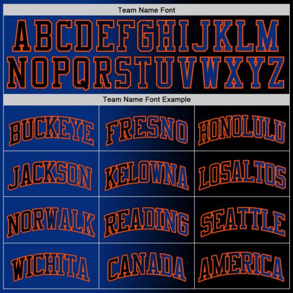 Custom Black Royal-Orange Authentic Gradient Fashion Basketball Jersey