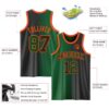 Custom Black Kelly Green-Orange Authentic Gradient Fashion Basketball Jersey