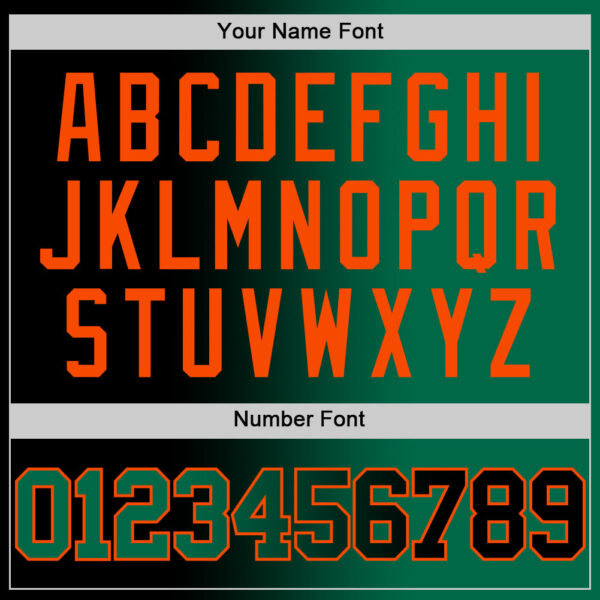 Custom Black Kelly Green-Orange Authentic Gradient Fashion Basketball Jersey