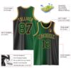 Custom Black Kelly Green-Old Gold Authentic Gradient Fashion Basketball Jersey