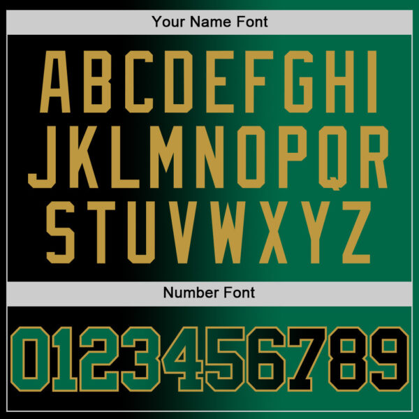 Custom Black Kelly Green-Old Gold Authentic Gradient Fashion Basketball Jersey