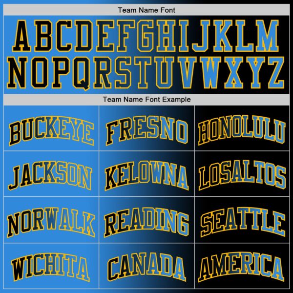 Custom Black Powder Blue-Gold Authentic Gradient Fashion Basketball Jersey