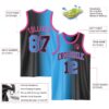 Custom Black Sky Blue-Pink Authentic Gradient Fashion Basketball Jersey