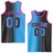 Custom Black Sky Blue-Pink Authentic Gradient Fashion Basketball Jersey