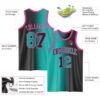 Custom Black Aqua-Pink Authentic Gradient Fashion Basketball Jersey