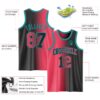 Custom Black Neon Pink-Teal Authentic Gradient Fashion Basketball Jersey