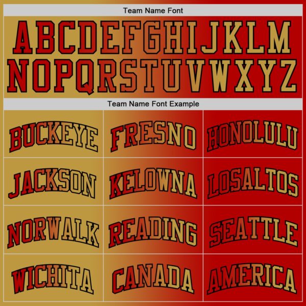 Custom Red Old Gold-Black Authentic Gradient Fashion Basketball Jersey