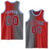 Custom Red Steel Gray-Light Blue Authentic Gradient Fashion Basketball Jersey