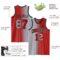 Custom Red Gray-Black Authentic Gradient Fashion Basketball Jersey