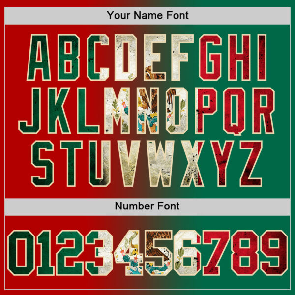 Custom Red Vintage Mexican Flag Kelly Green-Cream Authentic Gradient Fashion Basketball Jersey