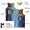 Custom Navy Light Blue-Gold Authentic Gradient Fashion Basketball Jersey