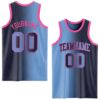 Custom Navy Light Blue-Pink Authentic Gradient Fashion Basketball Jersey