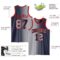 Custom Navy Gray-Red Authentic Gradient Fashion Basketball Jersey