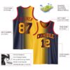 Custom Navy Gold-Red Authentic Gradient Fashion Basketball Jersey
