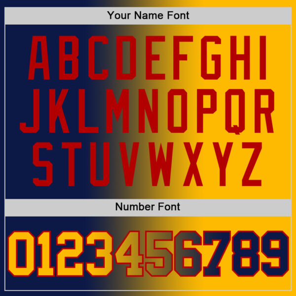 Custom Navy Gold-Red Authentic Gradient Fashion Basketball Jersey