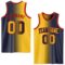 Custom Navy Gold-Red Authentic Gradient Fashion Basketball Jersey