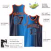 Custom Navy Powder Blue-Orange Authentic Gradient Fashion Basketball Jersey