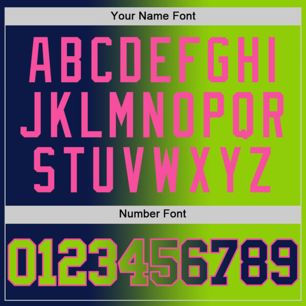 Custom Navy Neon Green-Pink Authentic Gradient Fashion Basketball Jersey