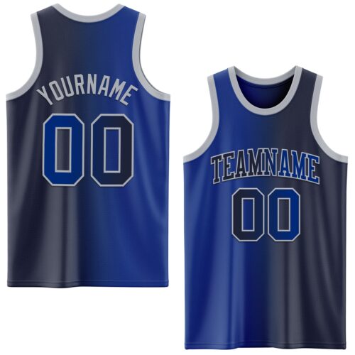 Gradient0632 Custom Navy Royal-Gray Authentic Gradient Fashion Basketball Jersey